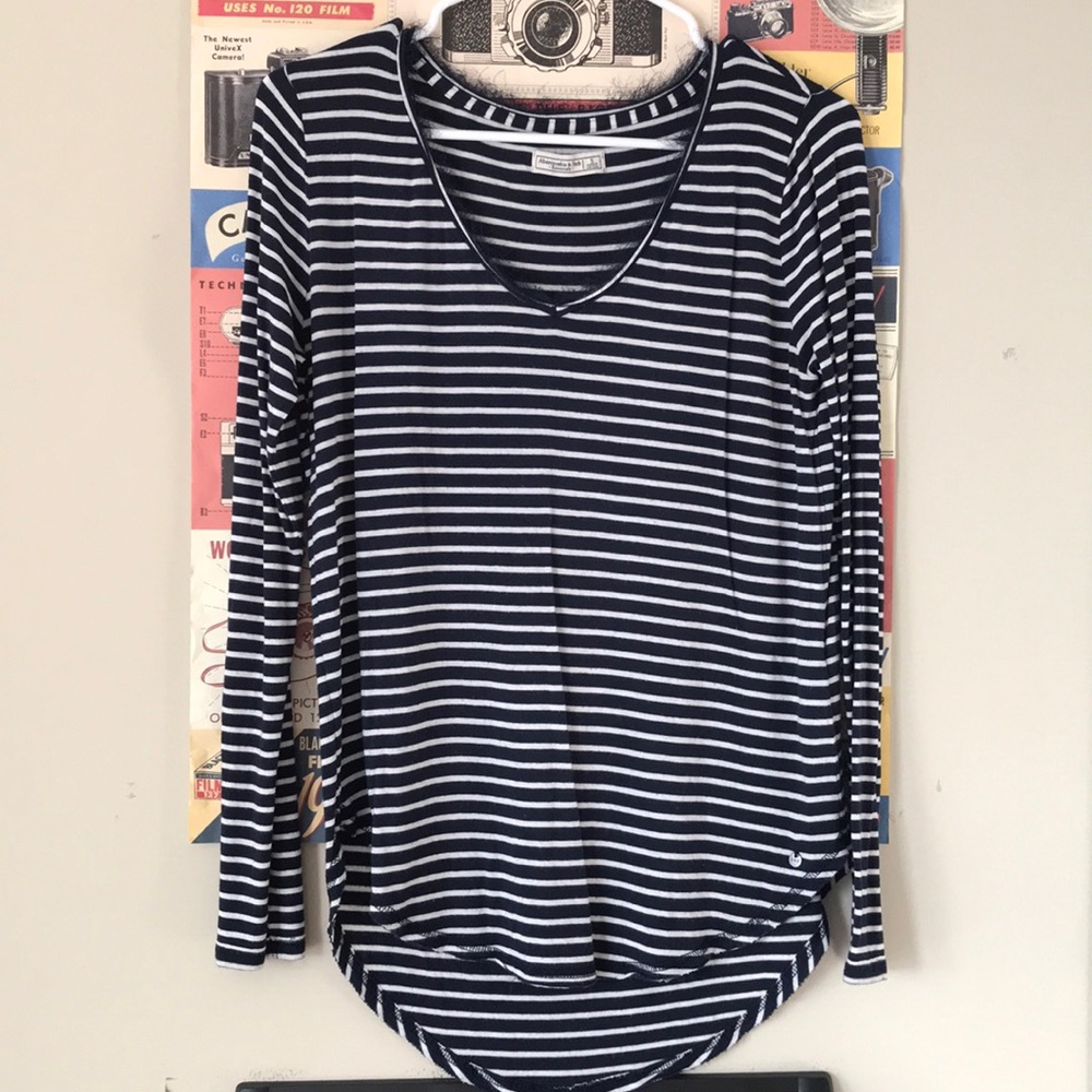 Blue and white striped shirt